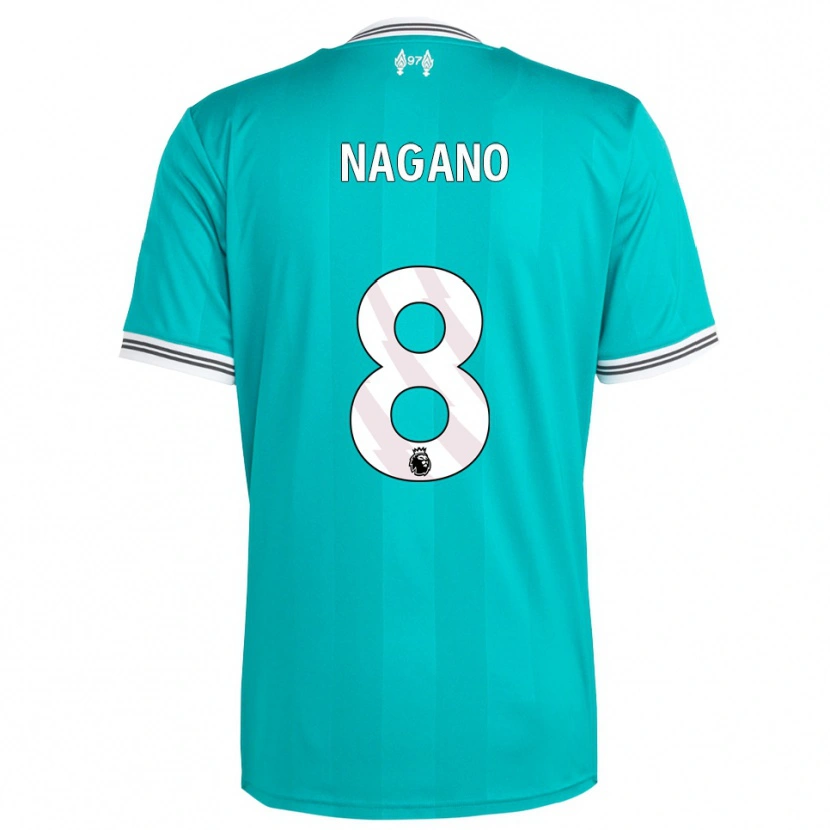 Danxen Niño Camiseta Fūka Nagano #8 Verde Blanco Equipación Tercera 2025/26 La Camisa México