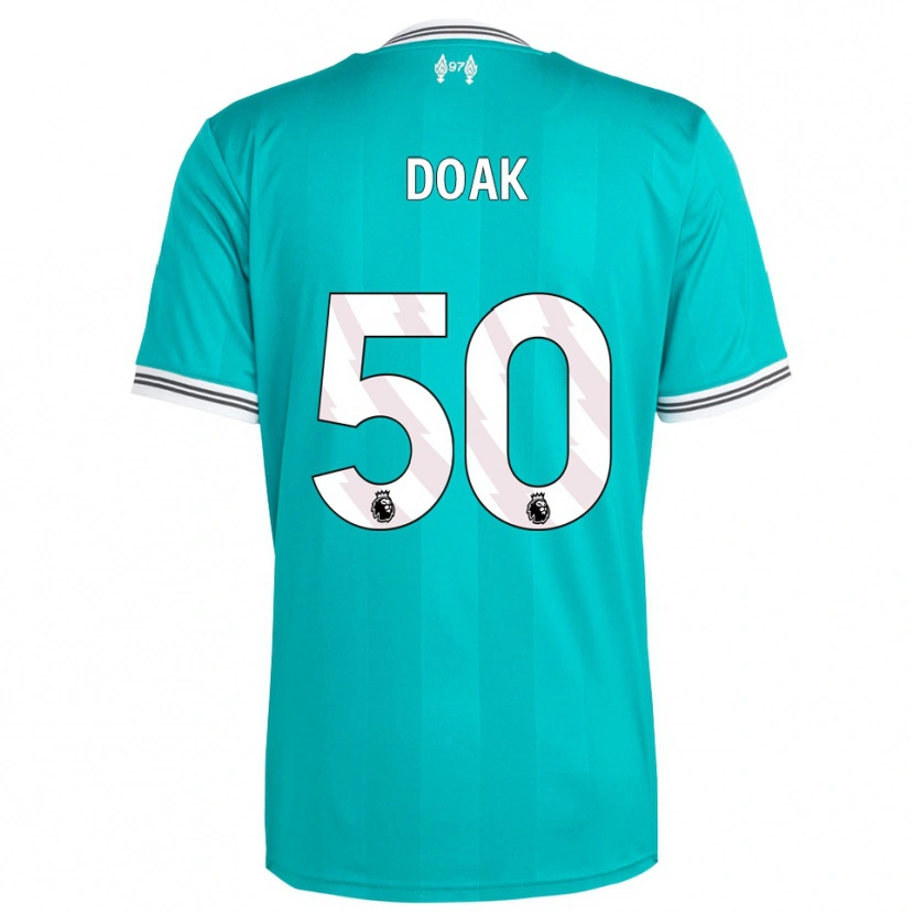 Danxen Niño Camiseta Ben Doak #50 Verde Blanco Equipación Tercera 2025/26 La Camisa México