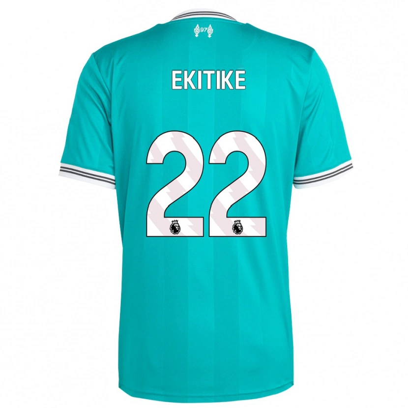 Danxen Niño Camiseta Hugo Ekitiké #22 Verde Blanco Equipación Tercera 2025/26 La Camisa México