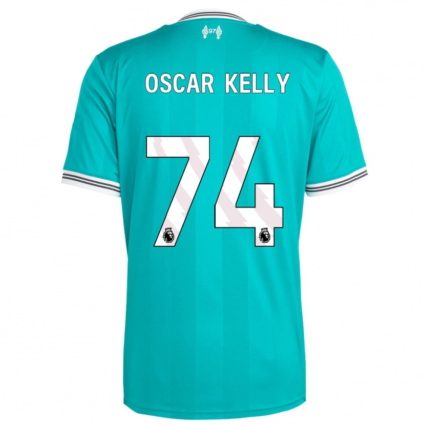 Danxen Niño Camiseta Oscar Kelly #74 Verde Blanco Equipación Tercera 2025/26 La Camisa México