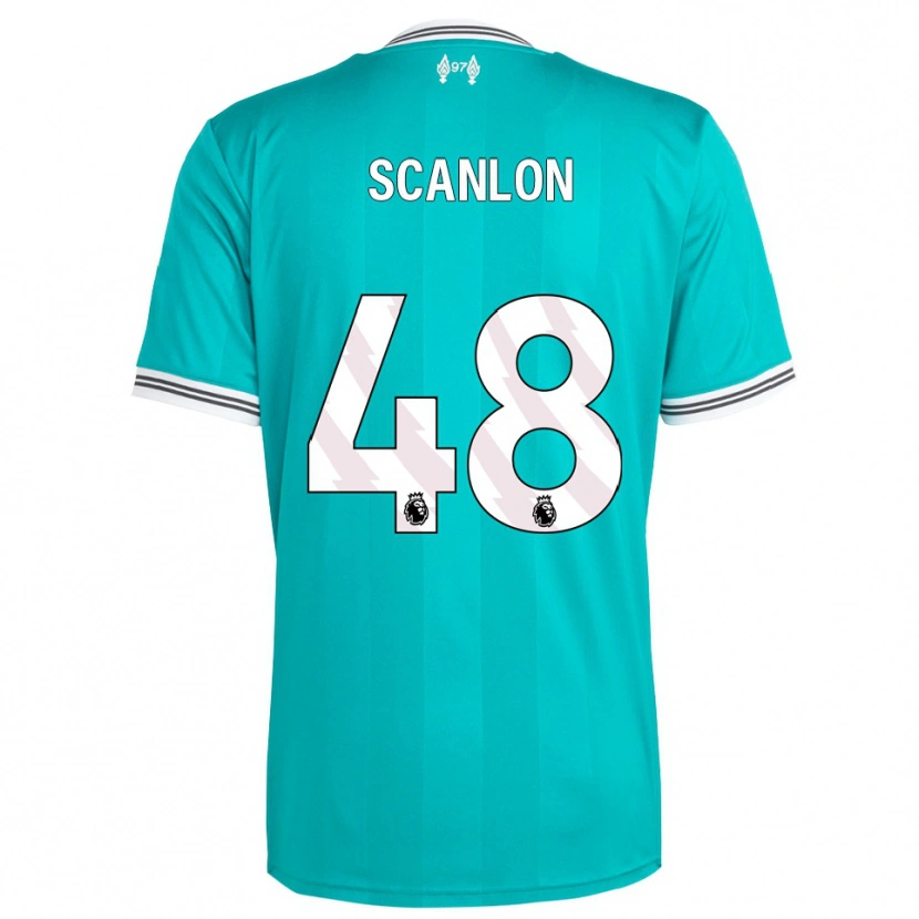 Danxen Niño Camiseta Calum Scanlon #48 Verde Blanco Equipación Tercera 2025/26 La Camisa México
