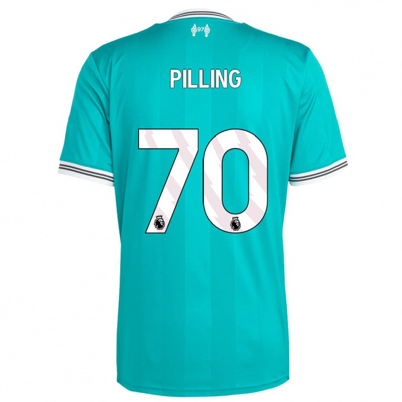 Danxen Niño Camiseta Tommy Pilling #70 Verde Blanco Equipación Tercera 2025/26 La Camisa México