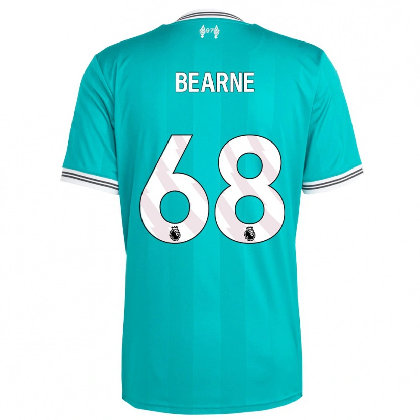 Danxen Niño Camiseta Jack Bearne #68 Verde Blanco Equipación Tercera 2025/26 La Camisa México