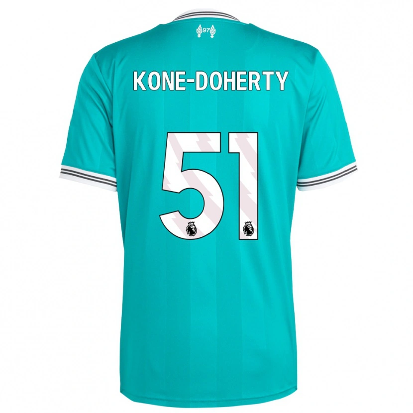 Danxen Niño Camiseta Trent Kone-Doherty #51 Verde Blanco Equipación Tercera 2025/26 La Camisa México