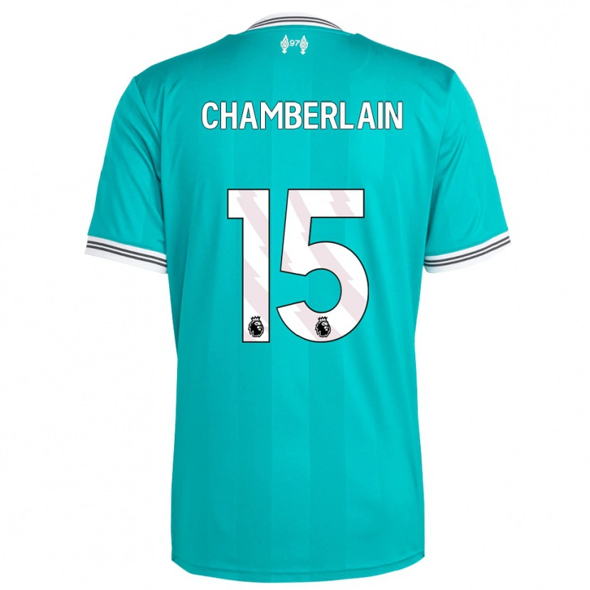 Danxen Niño Camiseta Alex Oxlade Chamberlain #15 Verde Blanco Equipación Tercera 2025/26 La Camisa México