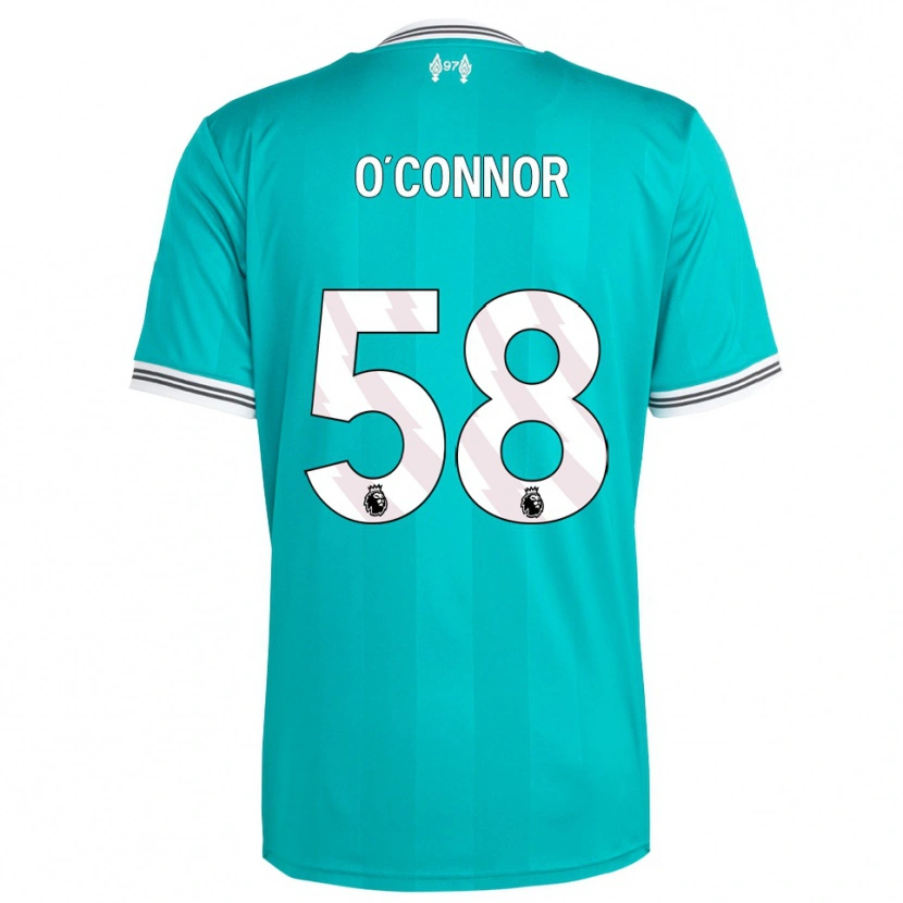 Danxen Niño Camiseta Oliver O'connor #58 Verde Blanco Equipación Tercera 2025/26 La Camisa México