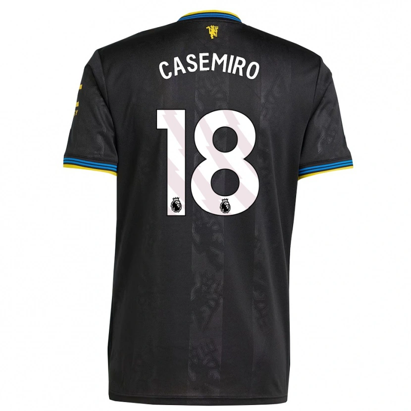 Danxen Niño Camiseta Casemiro #18 Negro Amarillo Azul Equipación Tercera 2025/26 La Camisa México