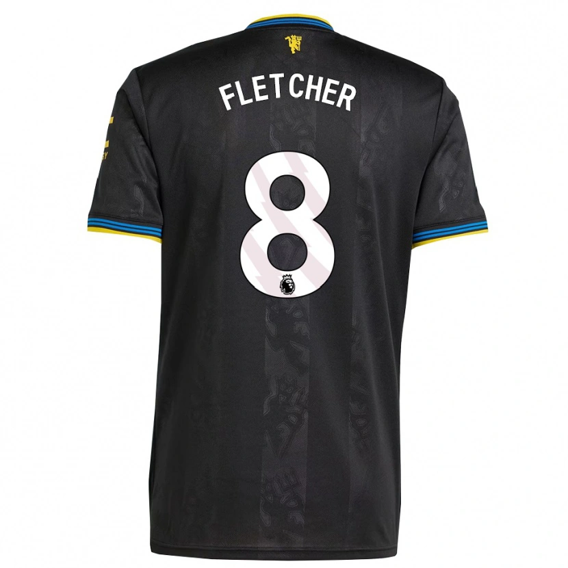 Danxen Niño Camiseta Tyler Fletcher #8 Negro Amarillo Azul Equipación Tercera 2025/26 La Camisa México