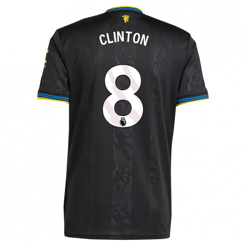 Danxen Niño Camiseta Grace Clinton #8 Negro Amarillo Azul Equipación Tercera 2025/26 La Camisa México