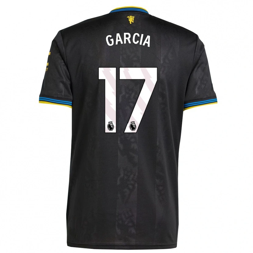 Danxen Niño Camiseta Lucia Garcia #17 Negro Amarillo Azul Equipación Tercera 2025/26 La Camisa México