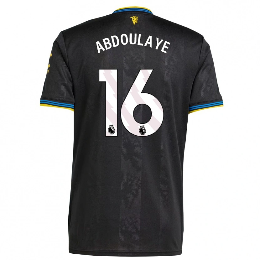 Danxen Niño Camiseta Douka Abdoulaye #16 Negro Amarillo Azul Equipación Tercera 2025/26 La Camisa México