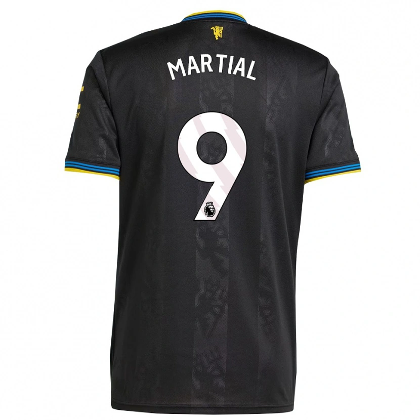 Danxen Niño Camiseta Anthony Martial #9 Negro Amarillo Azul Equipación Tercera 2025/26 La Camisa México