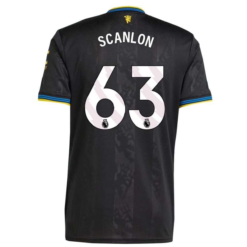 Danxen Niño Camiseta James Scanlon #63 Negro Amarillo Azul Equipación Tercera 2025/26 La Camisa México