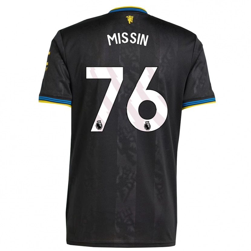 Danxen Niño Camiseta Ashton Missin #76 Negro Amarillo Azul Equipación Tercera 2025/26 La Camisa México