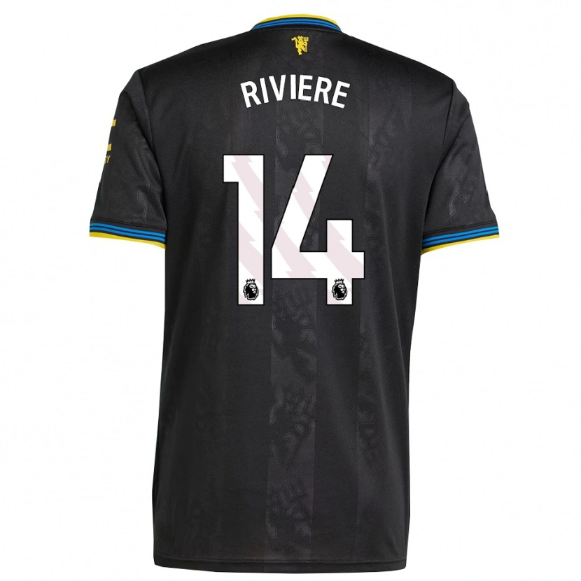 Danxen Niño Camiseta Jayde Riviere #14 Negro Amarillo Azul Equipación Tercera 2025/26 La Camisa México