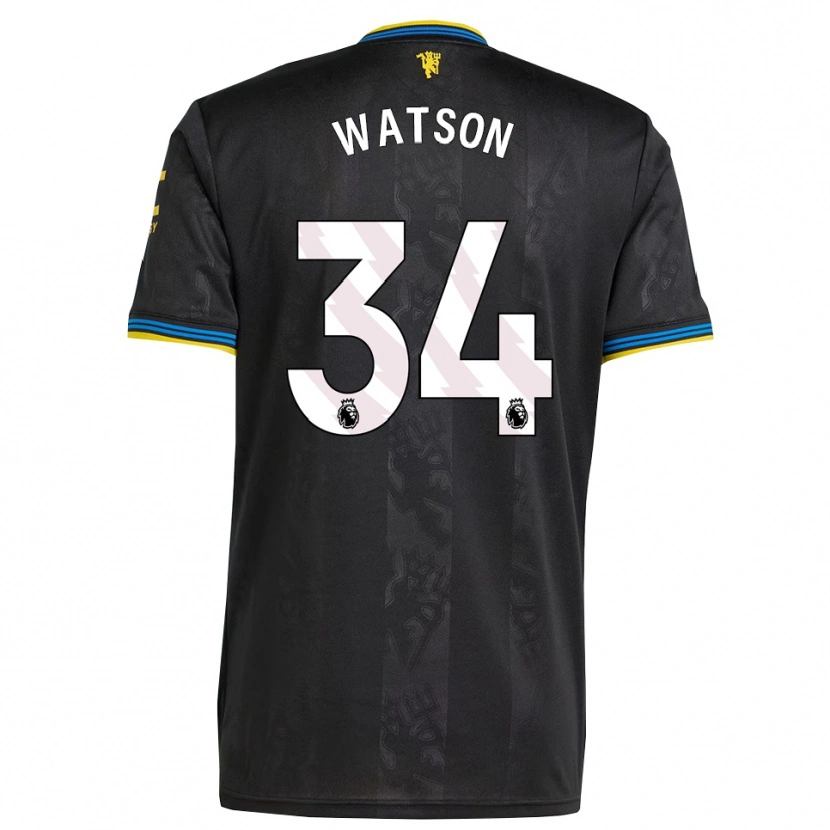 Danxen Niño Camiseta Emma Watson #34 Negro Amarillo Azul Equipación Tercera 2025/26 La Camisa México