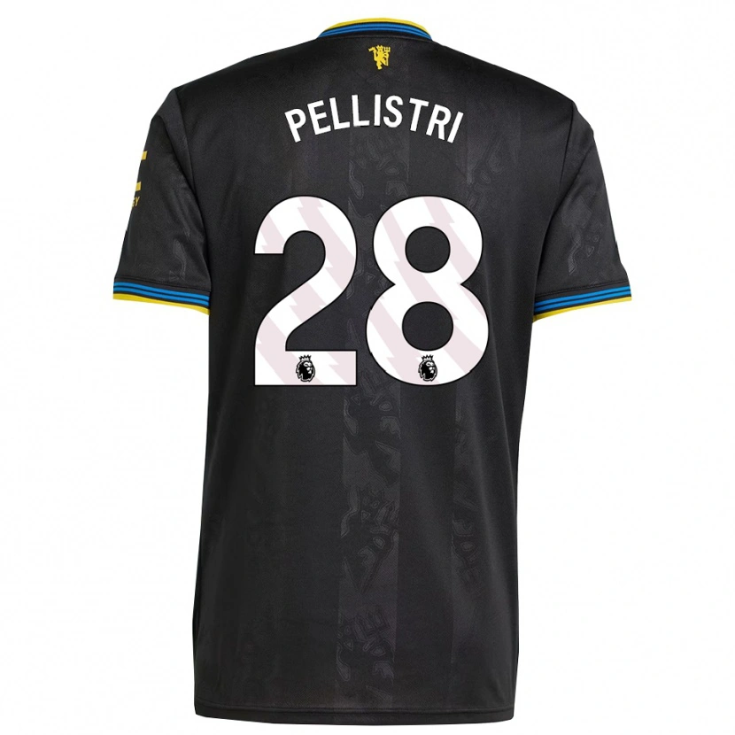 Danxen Niño Camiseta Facundo Pellistri #28 Negro Amarillo Azul Equipación Tercera 2025/26 La Camisa México