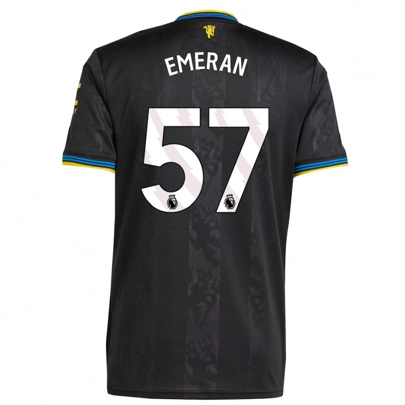 Danxen Niño Camiseta Noam Emeran #57 Negro Amarillo Azul Equipación Tercera 2025/26 La Camisa México