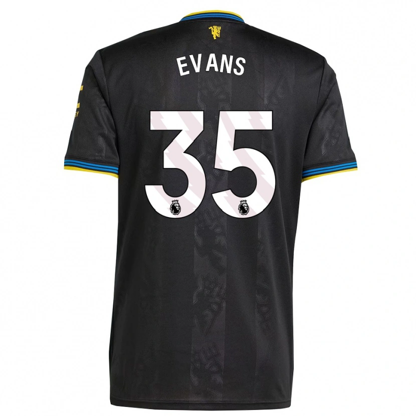 Danxen Niño Camiseta Jonny Evans #35 Negro Amarillo Azul Equipación Tercera 2025/26 La Camisa México