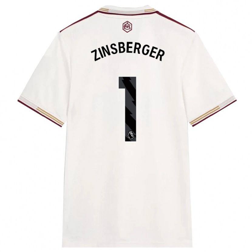 Danxen Niño Camiseta Manuela Zinsberger #1 Blanco Roto Borgoña Equipación Tercera 2025/26 La Camisa México