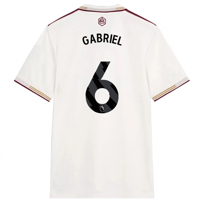 Danxen Niño Camiseta Gabriel Magalhães #6 Blanco Roto Borgoña Equipación Tercera 2025/26 La Camisa México