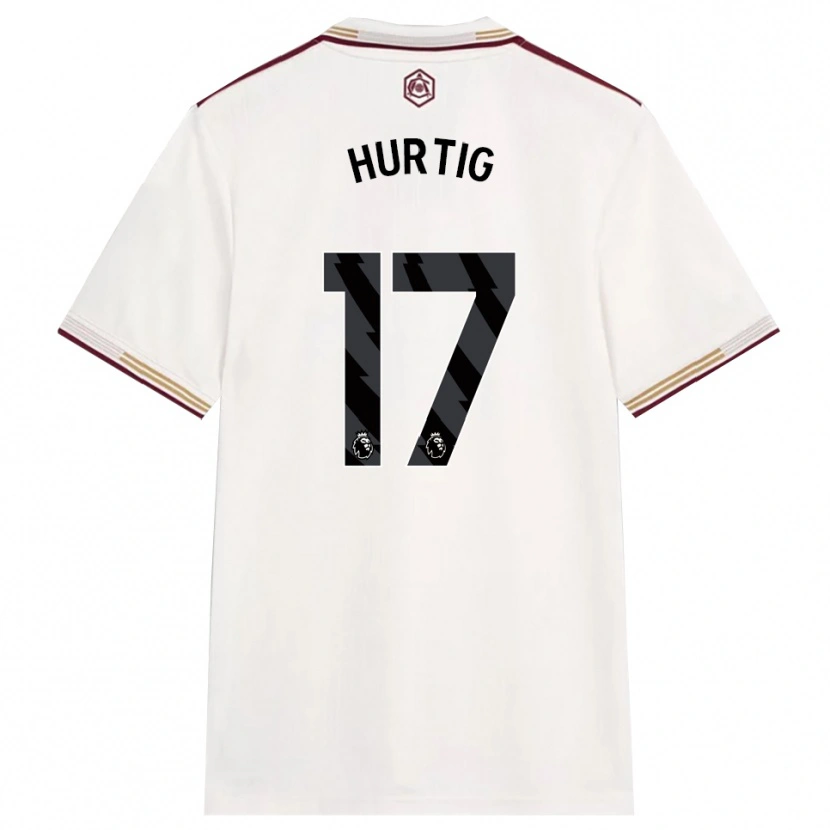 Danxen Niño Camiseta Lina Hurtig #17 Blanco Roto Borgoña Equipación Tercera 2025/26 La Camisa México