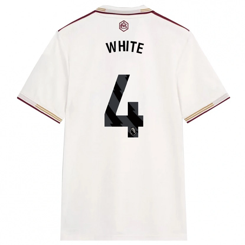 Danxen Niño Camiseta Ben White #4 Blanco Roto Borgoña Equipación Tercera 2025/26 La Camisa México