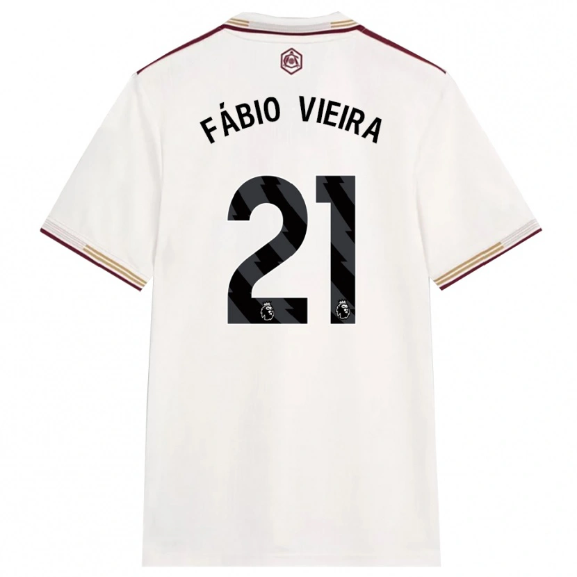 Danxen Niño Camiseta Fábio Vieira #21 Blanco Roto Borgoña Equipación Tercera 2025/26 La Camisa México