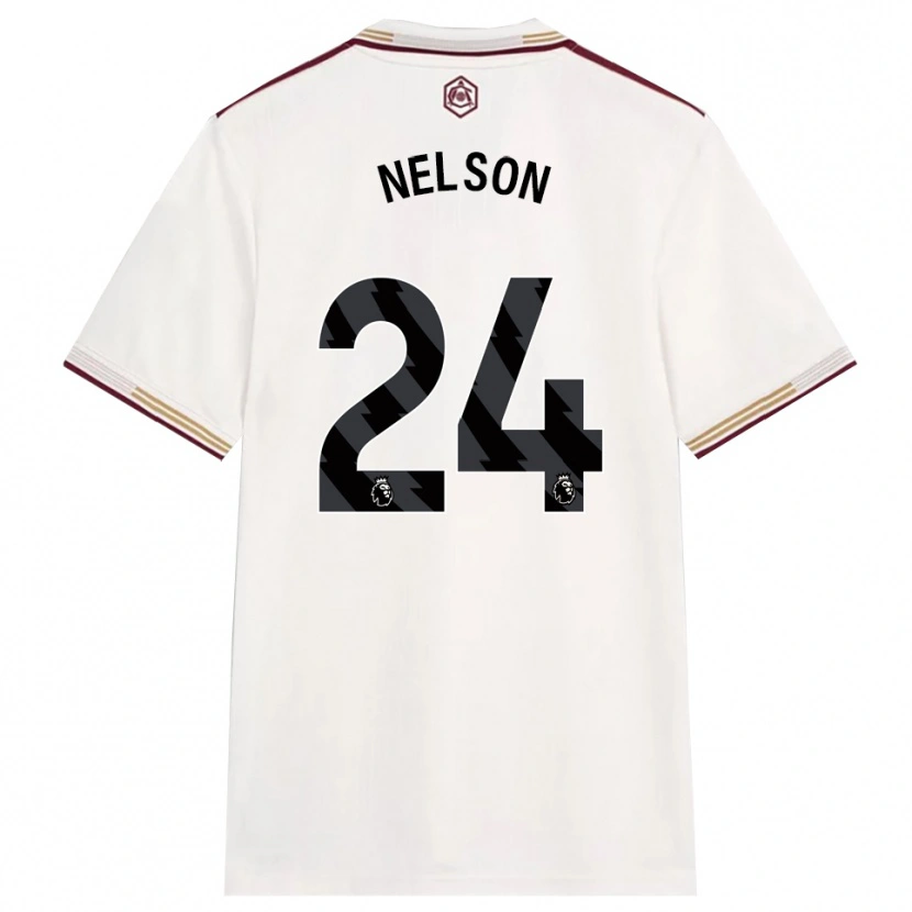 Danxen Niño Camiseta Reiss Nelson #24 Blanco Roto Borgoña Equipación Tercera 2025/26 La Camisa México