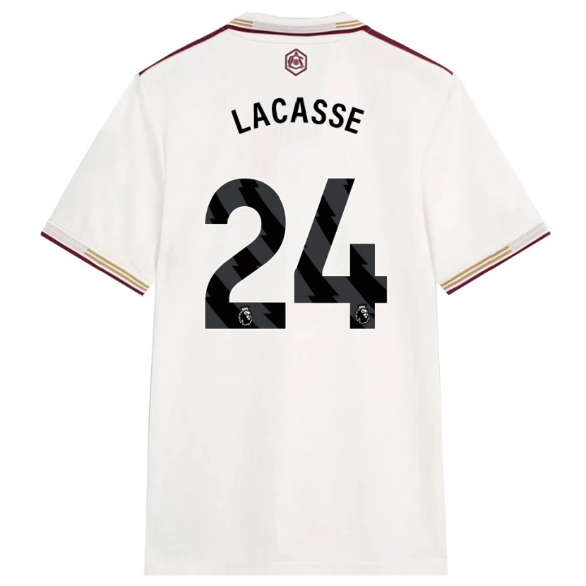Danxen Niño Camiseta Cloé Lacasse #24 Blanco Roto Borgoña Equipación Tercera 2025/26 La Camisa México