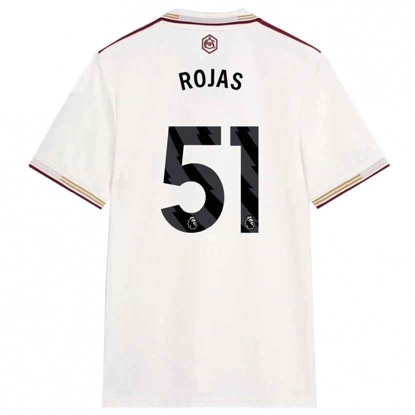 Danxen Niño Camiseta Alexéi Rojas #51 Blanco Roto Borgoña Equipación Tercera 2025/26 La Camisa México