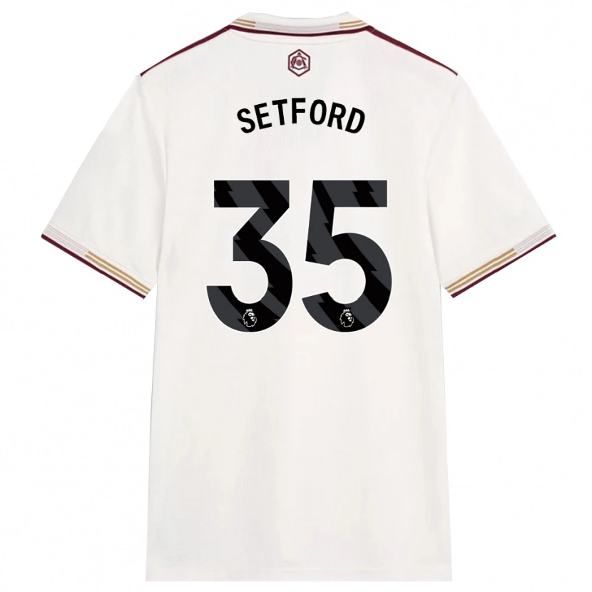 Danxen Niño Camiseta Tommy Setford #35 Blanco Roto Borgoña Equipación Tercera 2025/26 La Camisa México
