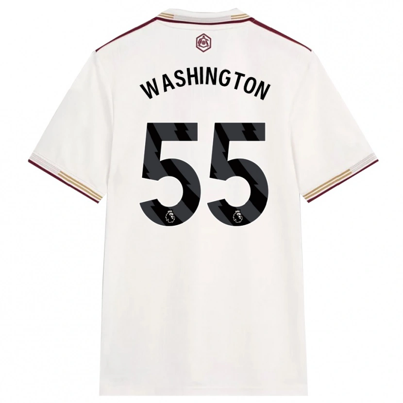 Danxen Niño Camiseta Marcell Washington #55 Blanco Roto Borgoña Equipación Tercera 2025/26 La Camisa México