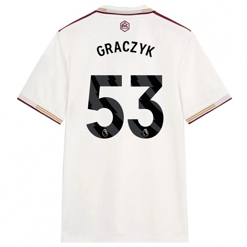 Danxen Niño Camiseta Hubert Graczyk #53 Blanco Roto Borgoña Equipación Tercera 2025/26 La Camisa México