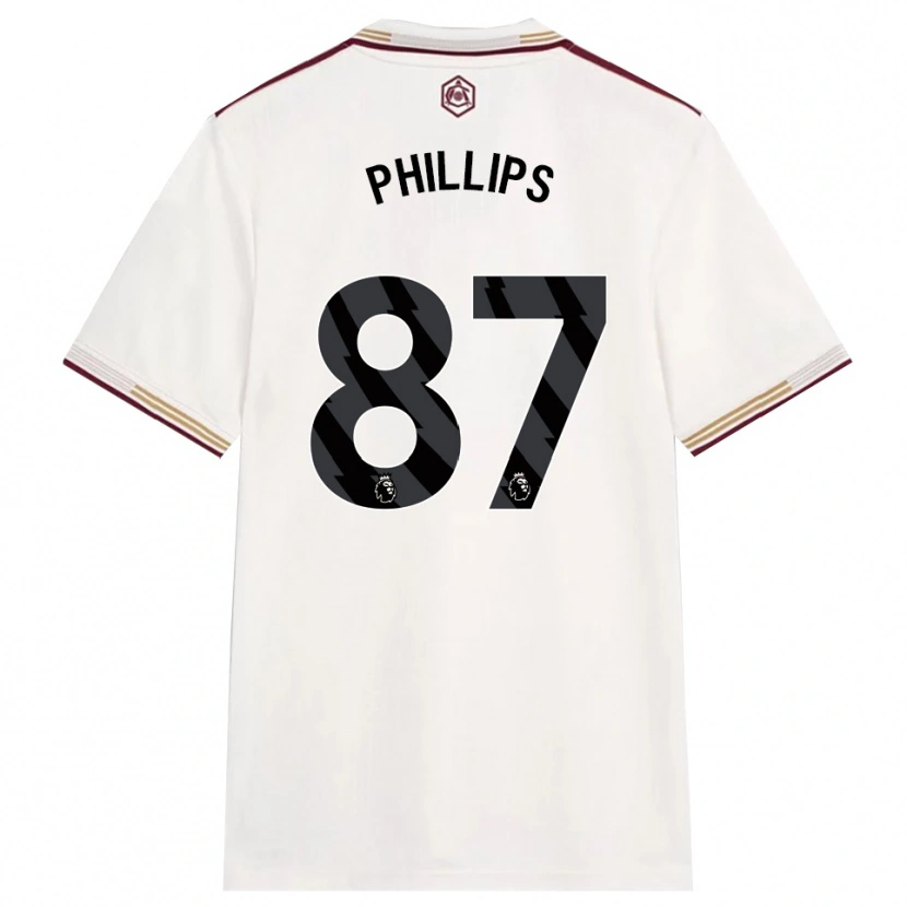 Danxen Niño Camiseta Bowen Phillips #87 Blanco Roto Borgoña Equipación Tercera 2025/26 La Camisa México