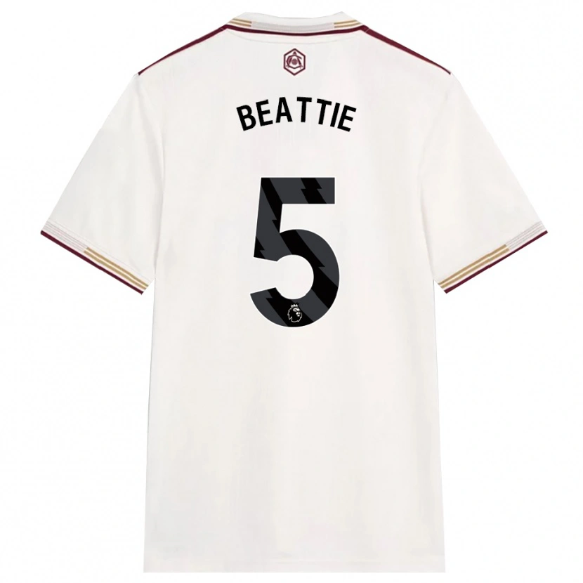 Danxen Niño Camiseta Jen Beattie #5 Blanco Roto Borgoña Equipación Tercera 2025/26 La Camisa México