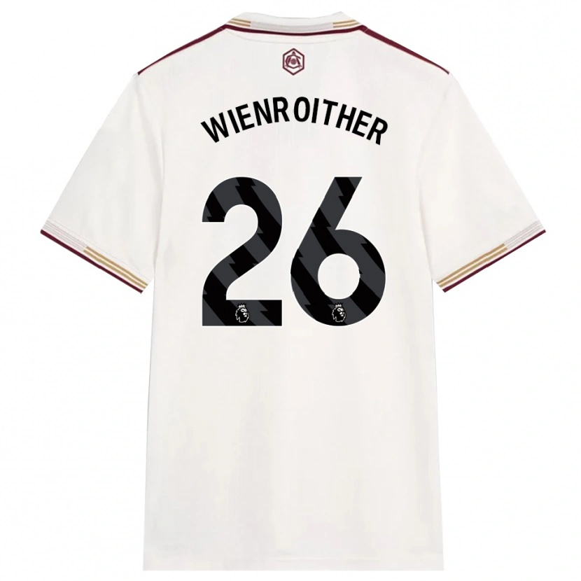 Danxen Niño Camiseta Laura Wienroither #26 Blanco Roto Borgoña Equipación Tercera 2025/26 La Camisa México