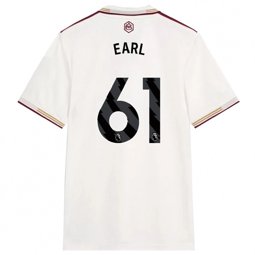 Danxen Niño Camiseta Madison Earl #61 Blanco Roto Borgoña Equipación Tercera 2025/26 La Camisa México