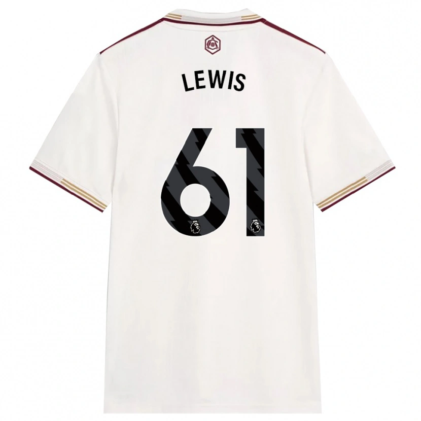 Danxen Niño Camiseta George Lewis #61 Blanco Roto Borgoña Equipación Tercera 2025/26 La Camisa México