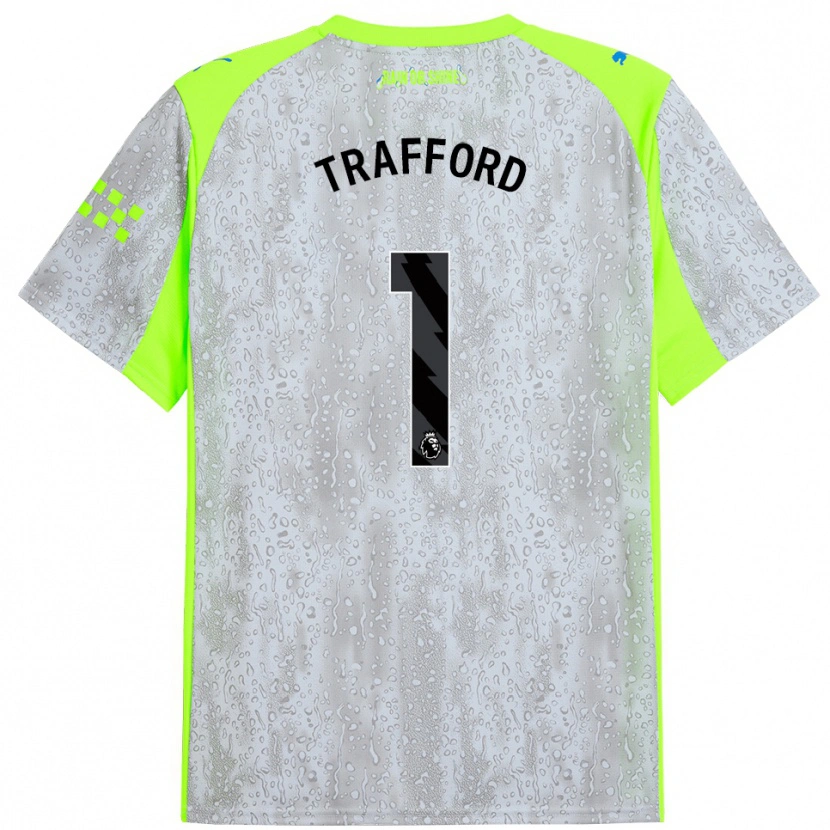 Danxen Niño Camiseta James Trafford #1 Gris Amarillo Equipación Tercera 2025/26 La Camisa México