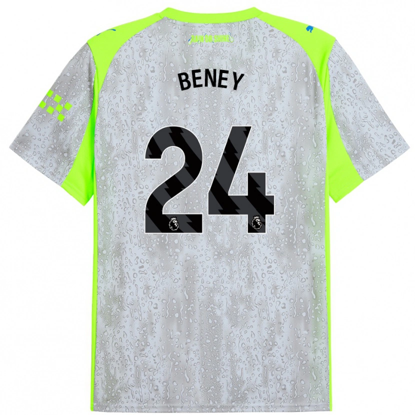 Danxen Niño Camiseta Iman Beney #24 Gris Amarillo Equipación Tercera 2025/26 La Camisa México