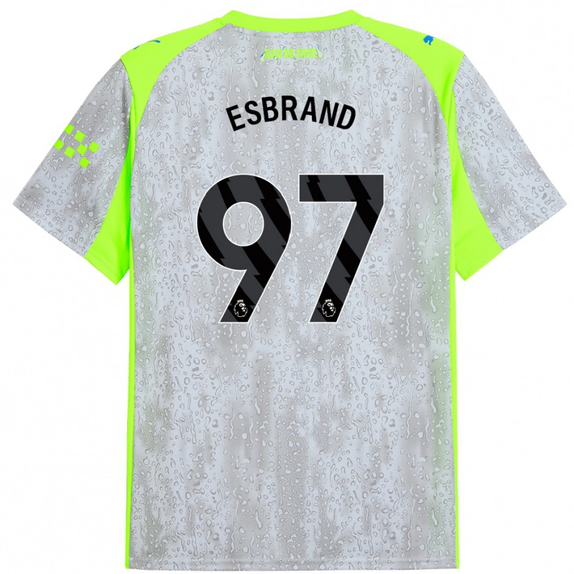 Danxen Niño Camiseta Josh Wilson-Esbrand #97 Gris Amarillo Equipación Tercera 2025/26 La Camisa México