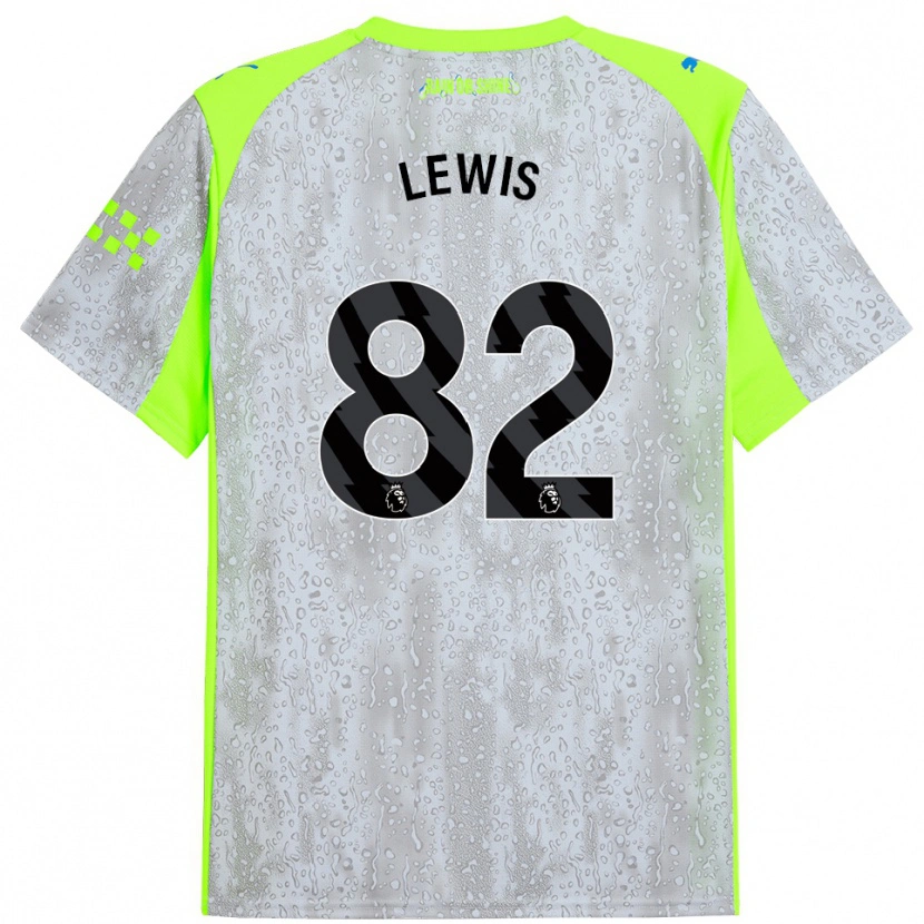 Danxen Niño Camiseta Rico Lewis #82 Gris Amarillo Equipación Tercera 2025/26 La Camisa México