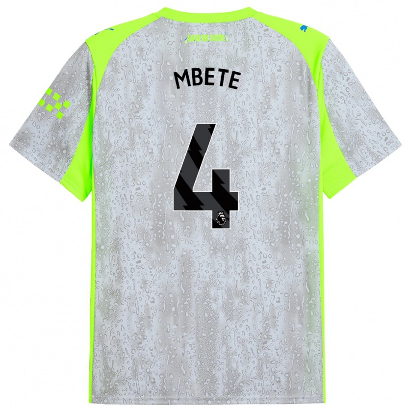 Danxen Niño Camiseta Luke Mbete #4 Gris Amarillo Equipación Tercera 2025/26 La Camisa México