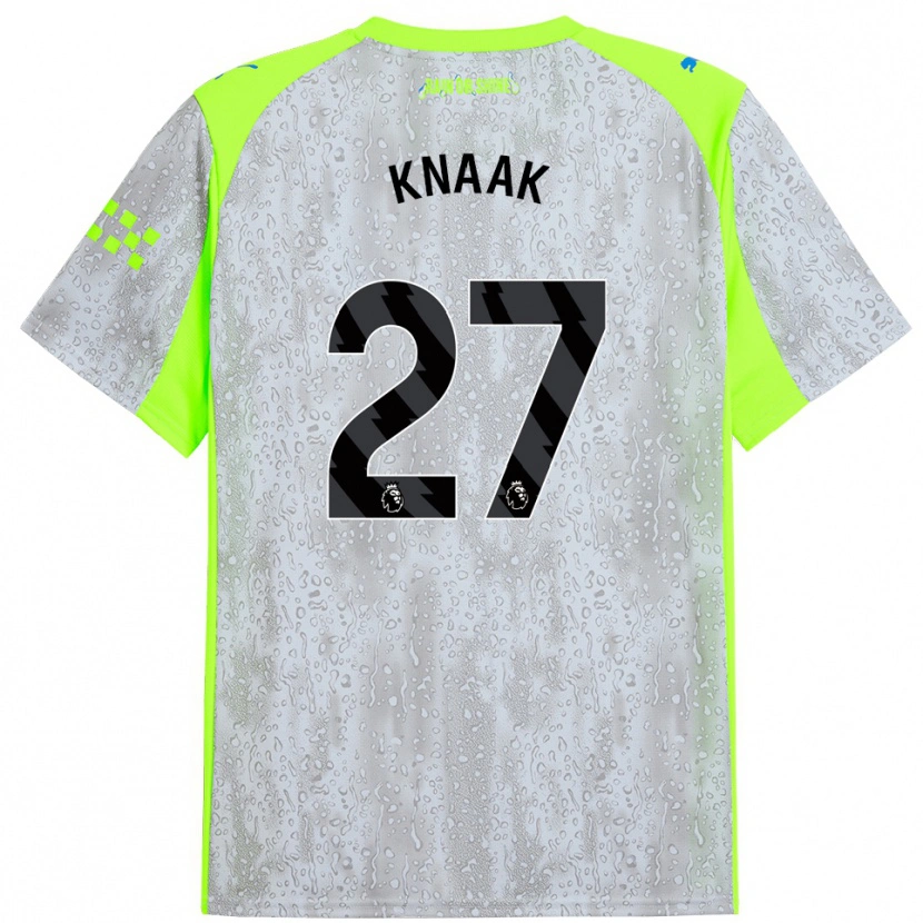Danxen Niño Camiseta Rebecca Knaak #27 Gris Amarillo Equipación Tercera 2025/26 La Camisa México