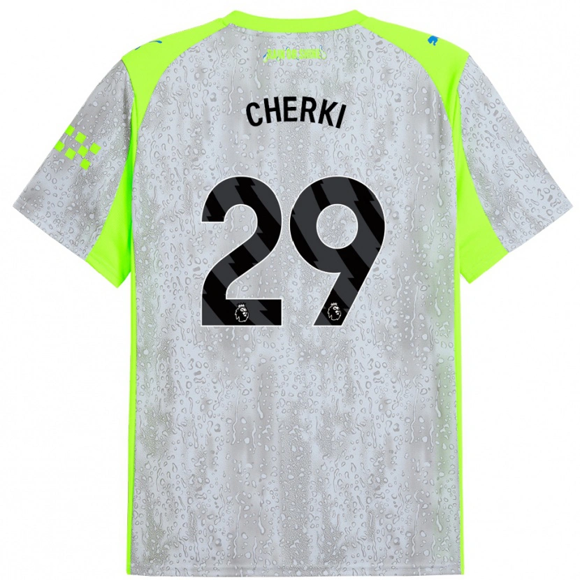Danxen Niño Camiseta Rayan Cherki #29 Gris Amarillo Equipación Tercera 2025/26 La Camisa México