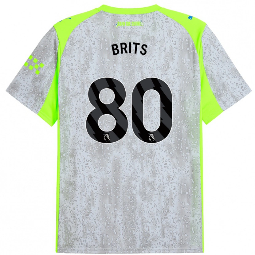 Danxen Niño Camiseta Spike Brits #80 Gris Amarillo Equipación Tercera 2025/26 La Camisa México