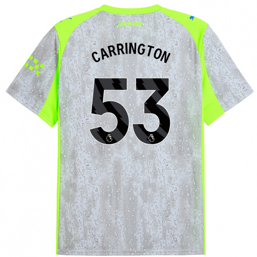 Danxen Niño Camiseta Ezra Carrington #53 Gris Amarillo Equipación Tercera 2025/26 La Camisa México