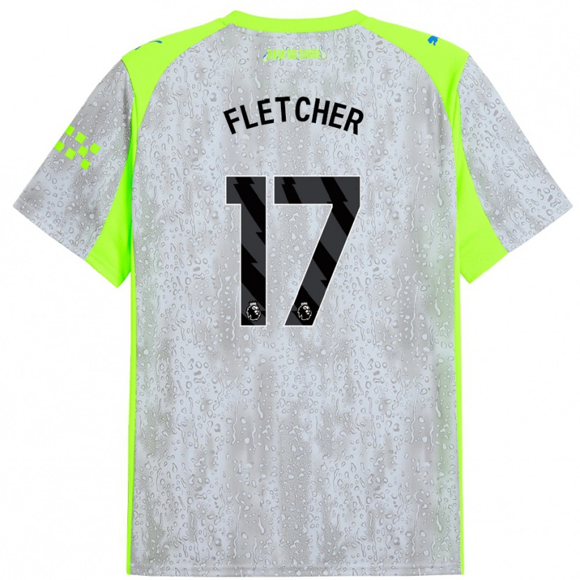 Danxen Niño Camiseta Luca Fletcher #17 Gris Amarillo Equipación Tercera 2025/26 La Camisa México