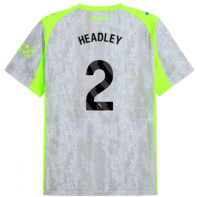 Danxen Niño Camiseta Dante Headley #2 Gris Amarillo Equipación Tercera 2025/26 La Camisa México